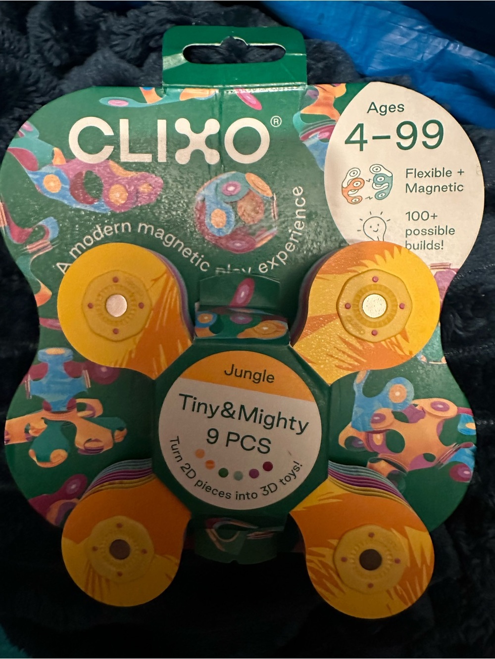 Tiny & Mighty Jungle 9-Piece Magnetic Building Set - Yellow